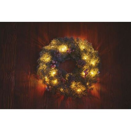 Décoration de noël 20xLED/2xAA d. 38 cm