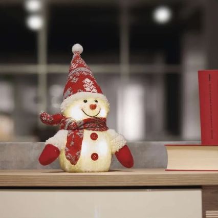 Décoration de Noël 4xLED/3xAAA bonhomme de neige