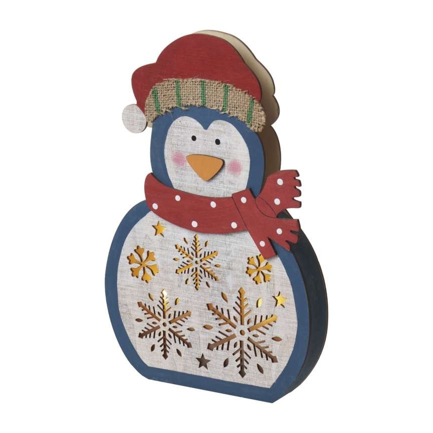 Décoration de noël 5xLED/2xAA pingouin