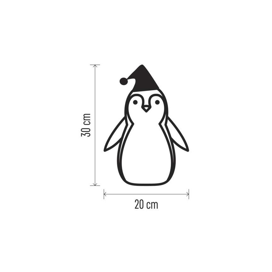 Décoration de noël 5xLED/2xAA pingouin