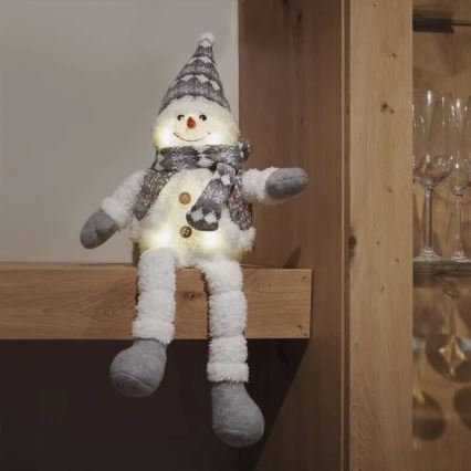 Décoration de Noël 6xLED/3xAA bonhomme de neige