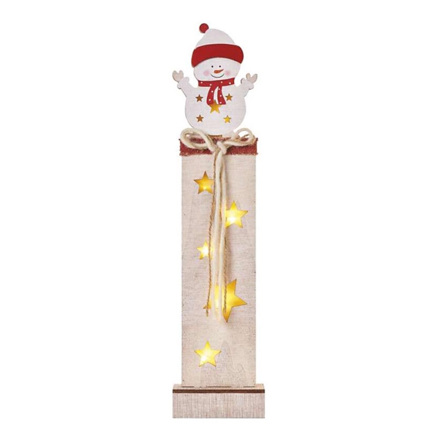 Décoration de noël 7xLED/2xAA bonhomme de neige