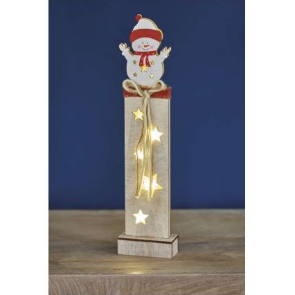 Décoration de noël 7xLED/2xAA bonhomme de neige