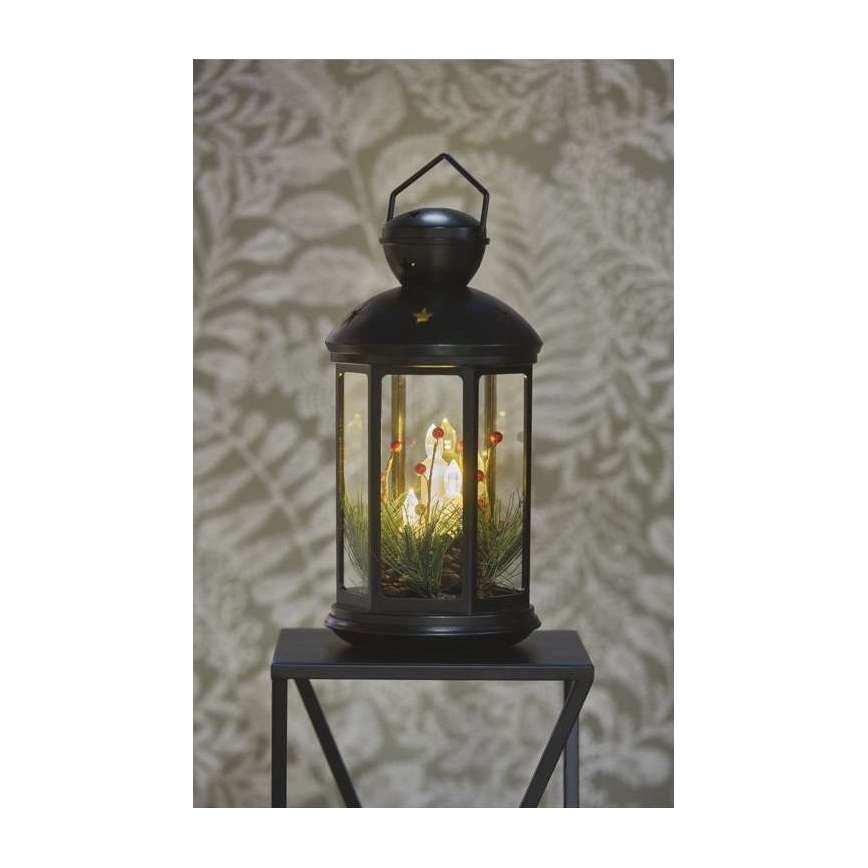 Décoration de Noël à LED, 3x AAA, noire