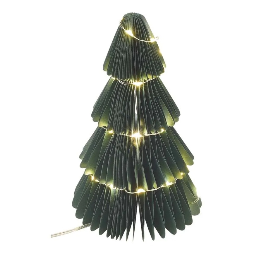 Décoration de Noël à LED — sapin, 35 LED, alimentation 2xAA