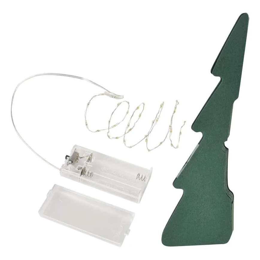 Décoration de Noël à LED — sapin, 35 LED, alimentation 2xAA