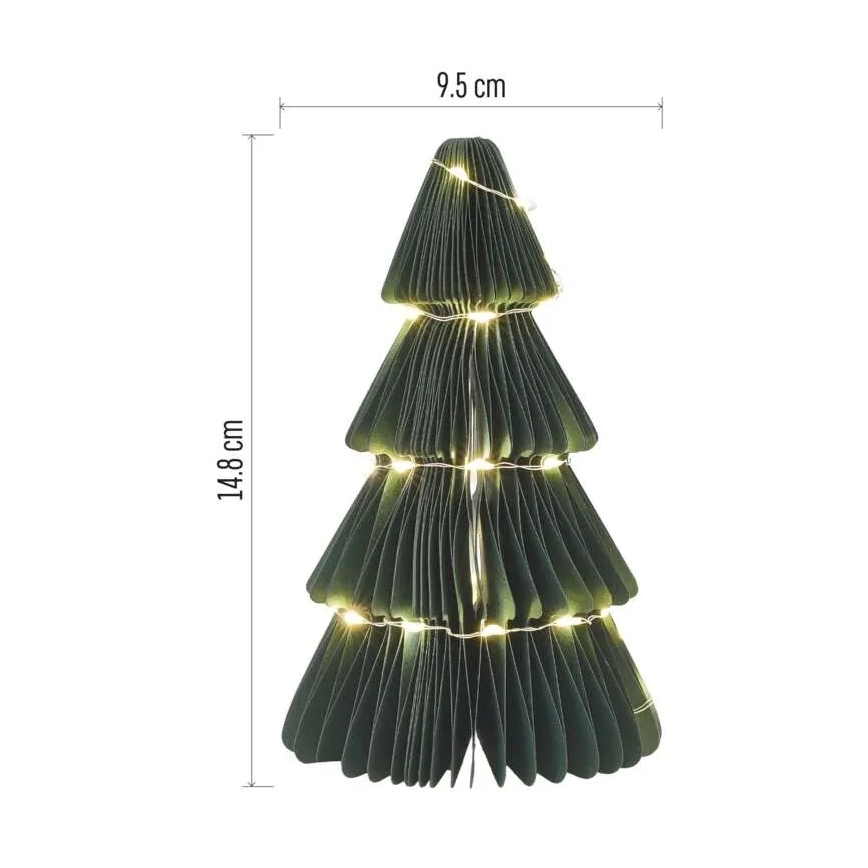 Décoration de Noël à LED — sapin, 35 LED, alimentation 2xAA
