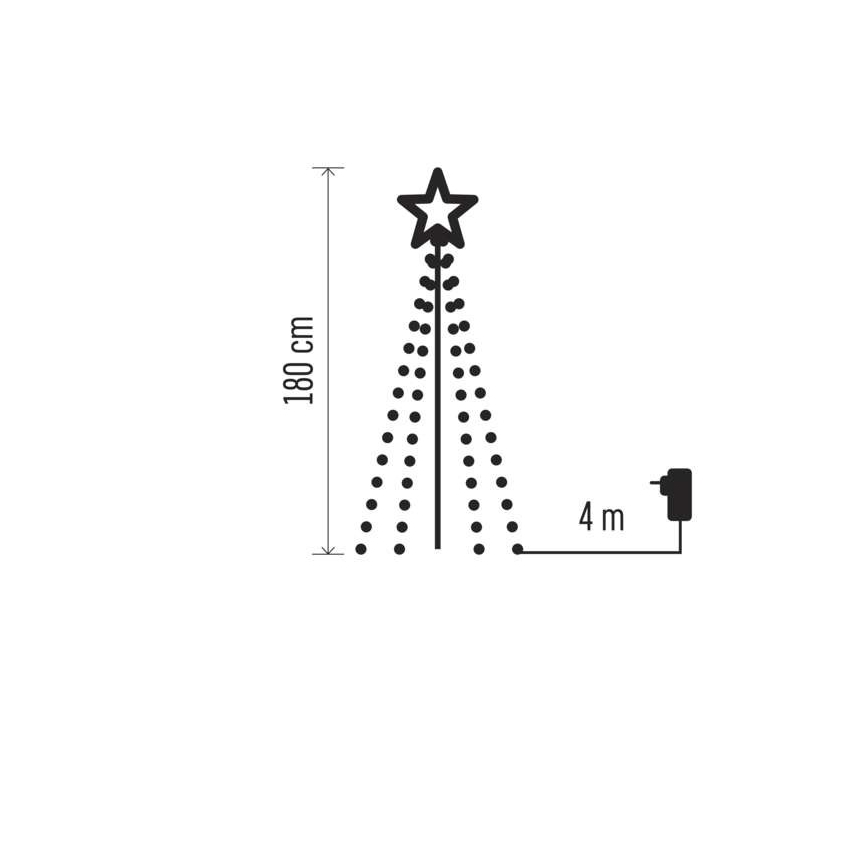 Décoration de noël d'extérieur 180xLED/3,6W/230V IP44 blanc froid