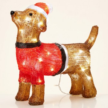 Décoration de Noël d'extérieur LED, 40 LED / 230 V, 35 cm, IP44, en forme de chien