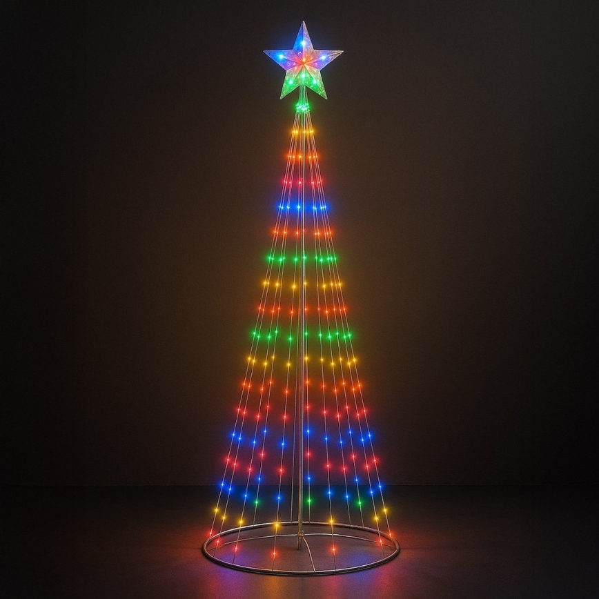 Décoration de Noël d'extérieur LED RGBW dimmable LED/4W/230V 180 cm IP44 sapin + télécommande