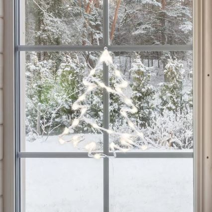 Décoration de Noël d'extérieur pour fenêtres 35xLED/230V IP44 blanc chaud/arbre