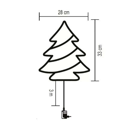 Décoration de Noël d'extérieur pour fenêtres 35xLED/230V IP44 blanc chaud/arbre