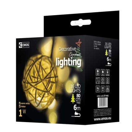 Décoration de Noël d'intérieur IP20 CHAIN 3m 16xLED/1,2W/230V