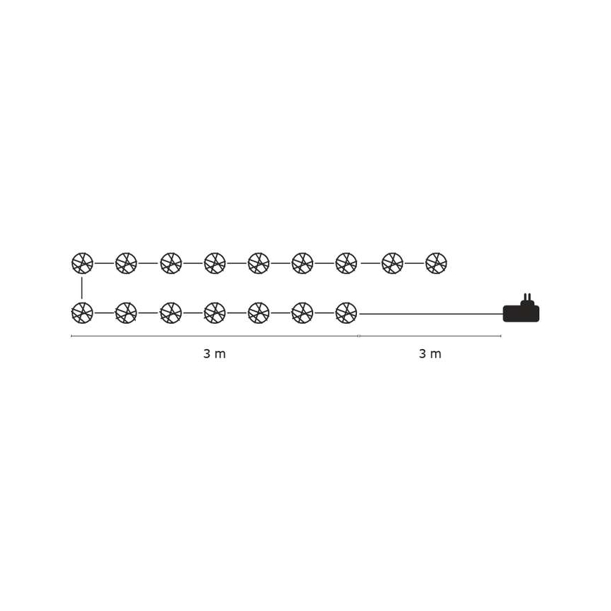 Décoration de Noël d'intérieur IP20 CHAIN 3m 16xLED/1,2W/230V