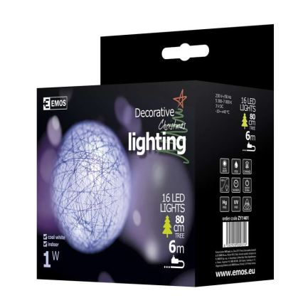 Décoration de Noël d'intérieur IP20 XMAS Vague 3m 16xLED