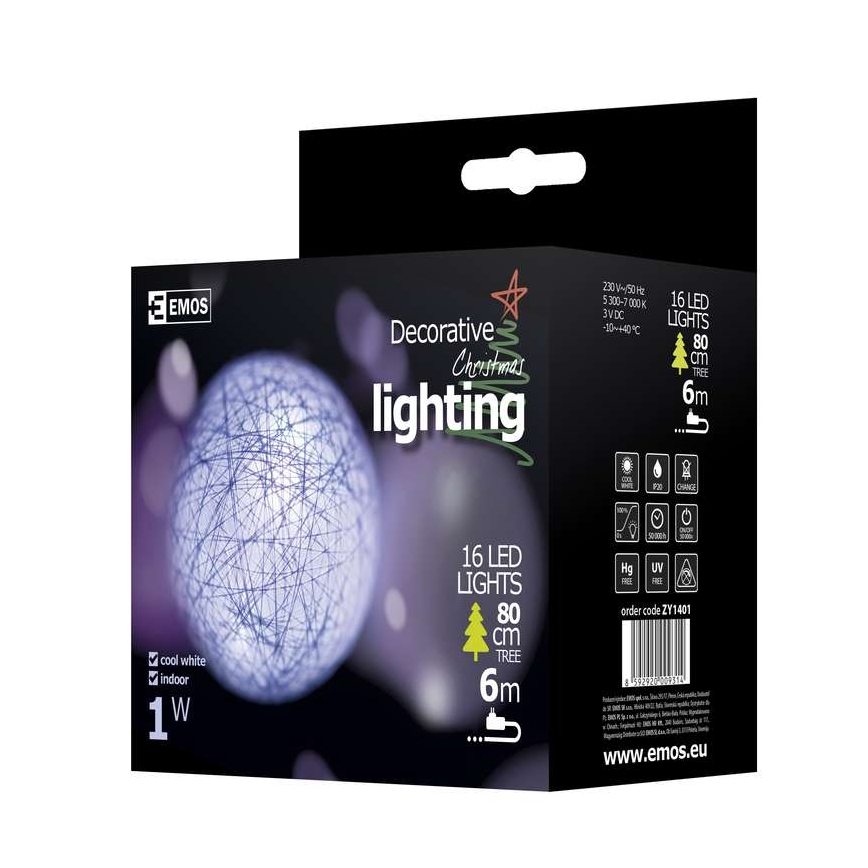 Décoration de Noël d'intérieur IP20 XMAS Vague 3m 16xLED