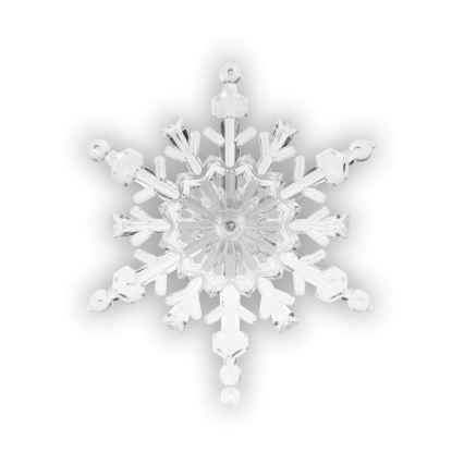 Décoration de Noël en forme de flocon, LED RGB, à ventouse — fonctionne avec 3× LR44