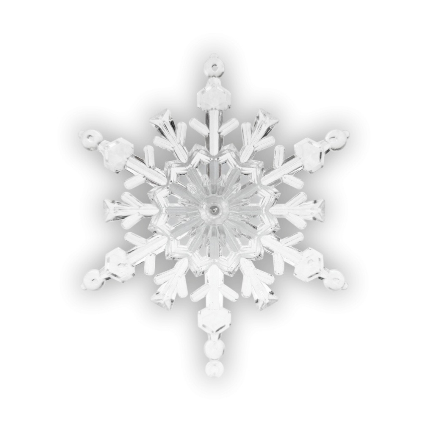 Décoration de Noël en forme de flocon, LED RGB, à ventouse — fonctionne avec 3× LR44