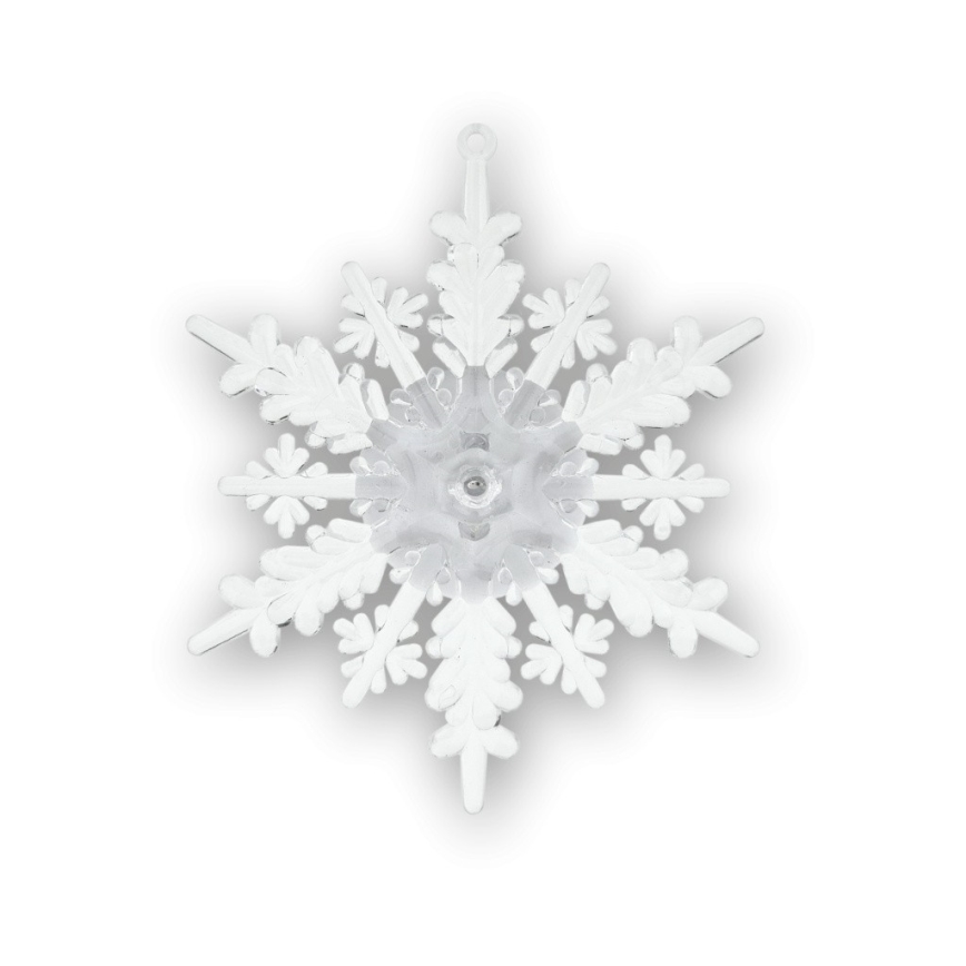Décoration de Noël en forme de flocon, LED RGB, à ventouse — fonctionne avec 3× LR44