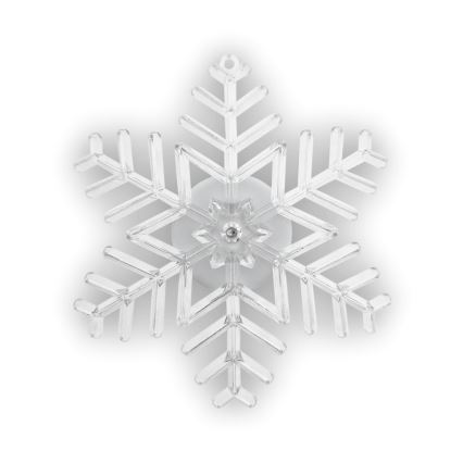 Décoration de Noël en forme de flocon, LED RGB, à ventouse — fonctionne avec 3× LR44