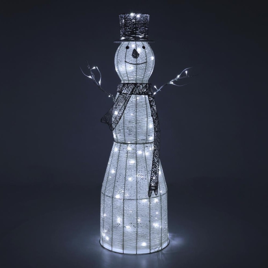 Décoration de Noël extérieure LED/3,6W/230V/blanc froid 124 cm IP44 bonhomme de neige