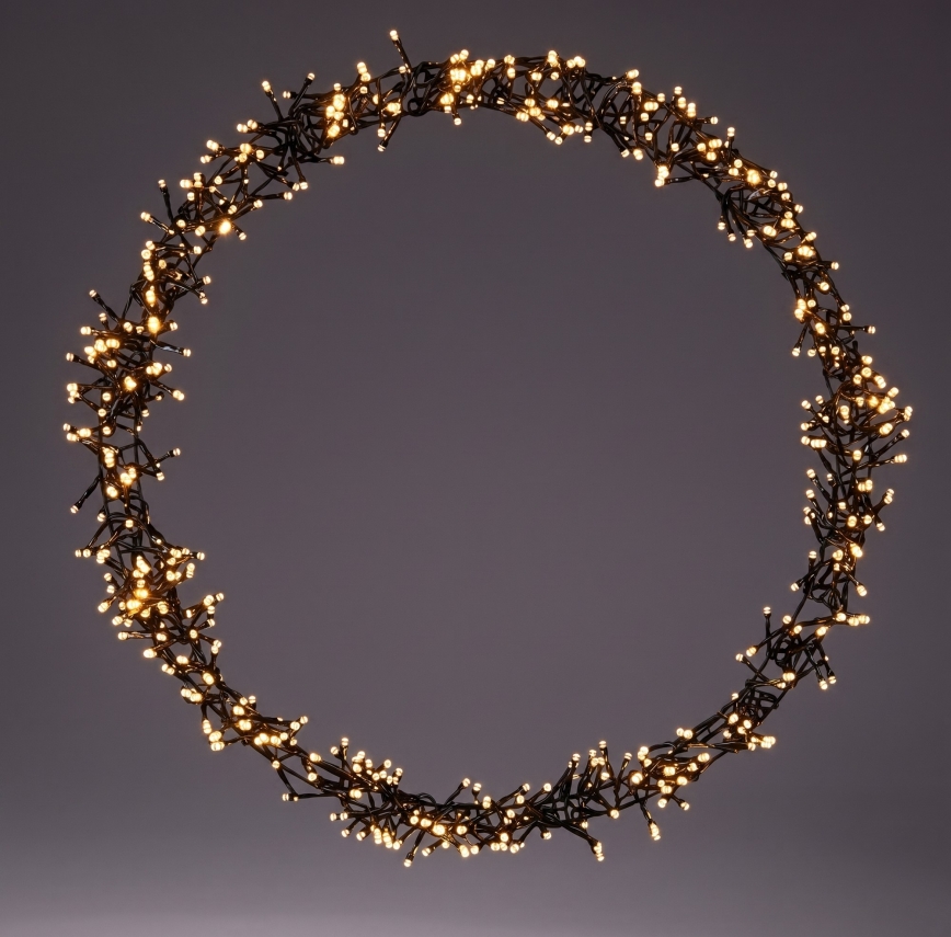 Décoration de Noël extérieure LED 500 LED/230V 8 fonctions Ø 58 cm IP44 blanc chaud couronne/noire