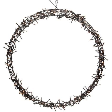 Décoration de Noël extérieure LED 500 LED/230V 8 fonctions Ø 58 cm IP44 blanc chaud couronne/noire