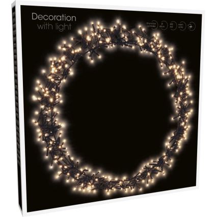 Décoration de Noël extérieure LED 500 LED/230V 8 fonctions Ø 58 cm IP44 blanc chaud couronne/noire
