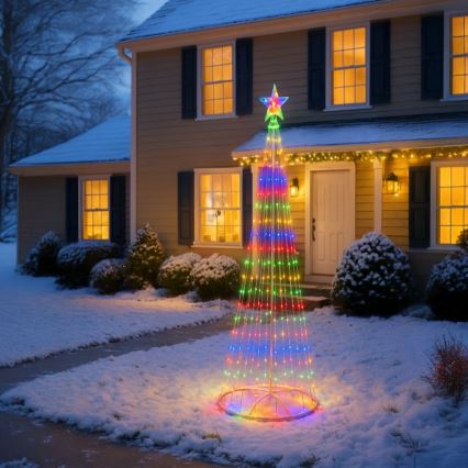 Décoration de Noël d'extérieur LED RGBW dimmable LED/4W/230V 180 cm IP44 sapin + télécommande