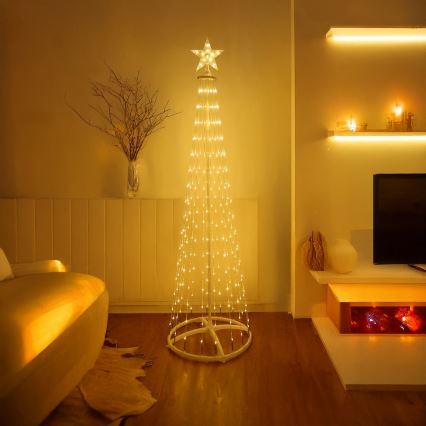 Décoration de Noël d'extérieur LED RGBW dimmable LED/4W/230V 180 cm IP44 sapin + télécommande