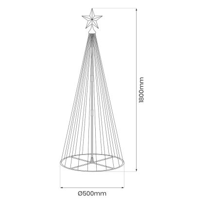Décoration de Noël d'extérieur LED RGBW dimmable LED/4W/230V 180 cm IP44 sapin + télécommande