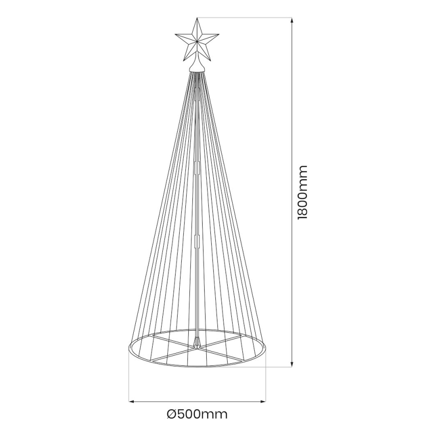 Décoration de Noël d'extérieur LED RGBW dimmable LED/4W/230V 180 cm IP44 sapin + télécommande