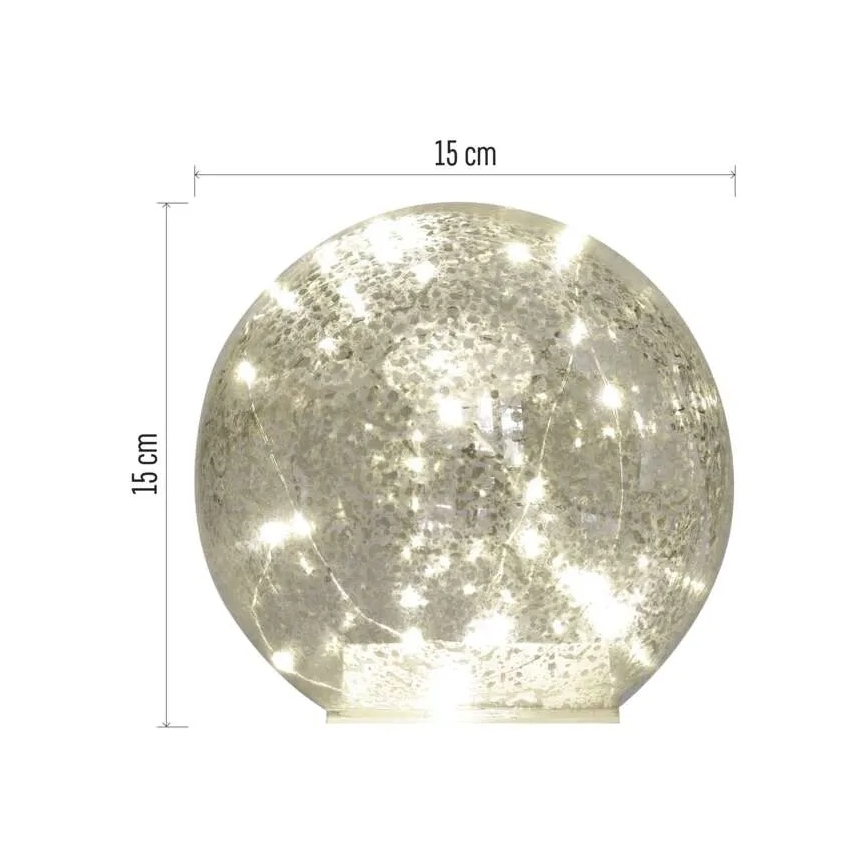 Décoration de Noël LED 20 LED/3xAA, boule Ø 15 cm