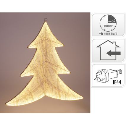 Décoration de Noël LED 260xLED/6W/230V 56 cm blanc chaud sapin/doré