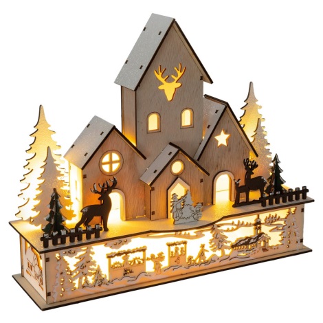 Village en bois décoration de noël avec LED