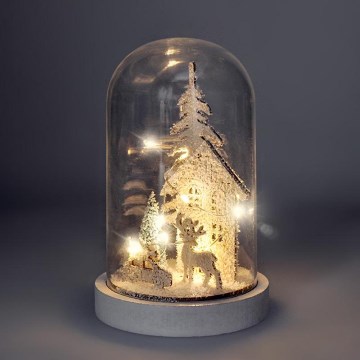 Décoration de Noël LED/2xAAA maison enneigée