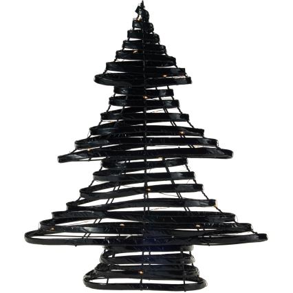 Décoration de Noël LED 30xLED/3xAA 40 cm blanc chaud sapin/noir