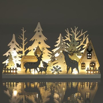 Décoration de Noël LED/3xAAA/blanc chaud forêt
