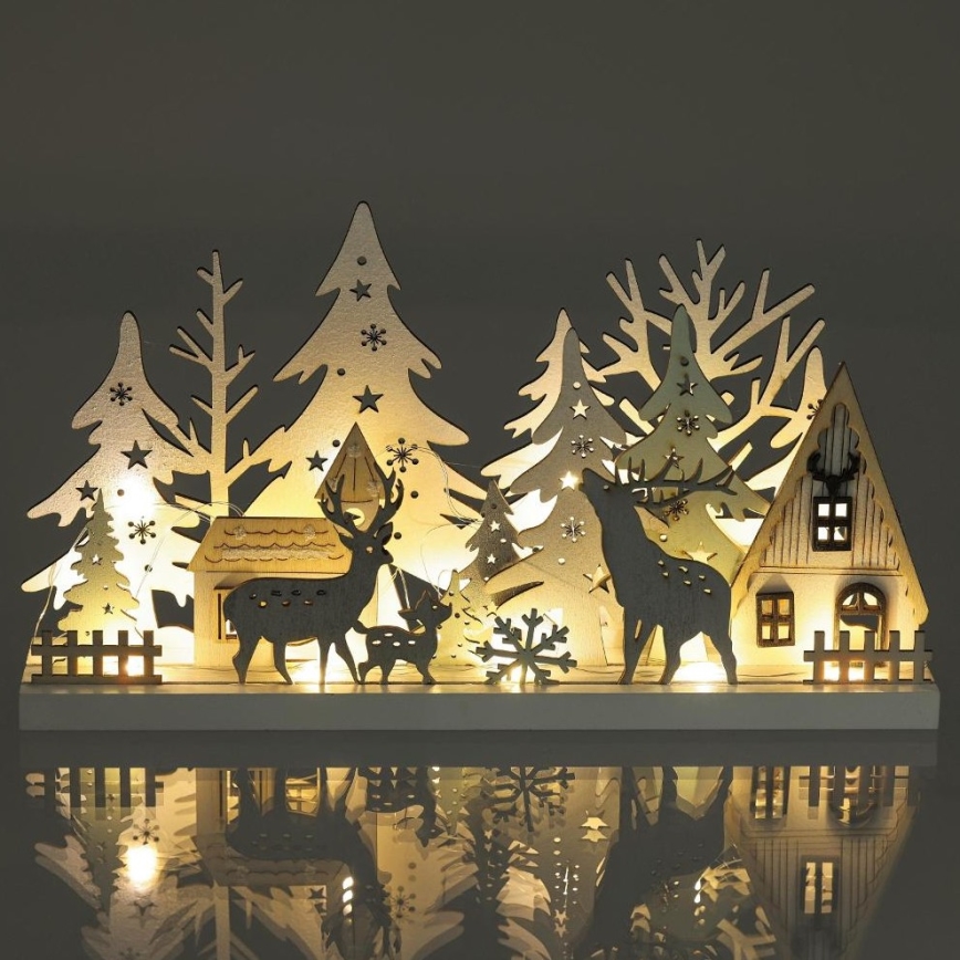 Décoration de Noël LED/3xAAA/blanc chaud forêt