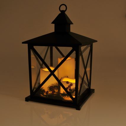 Lot De 6 Lanternes LED Noires – Bougie LED Vacillante – Décoration Noël, Halloween, Ramadan – Pour Intérieur Et Extérieur