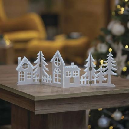 Décoration de Noël LED 40xLED/2xAA, blanc chaud, motif ville