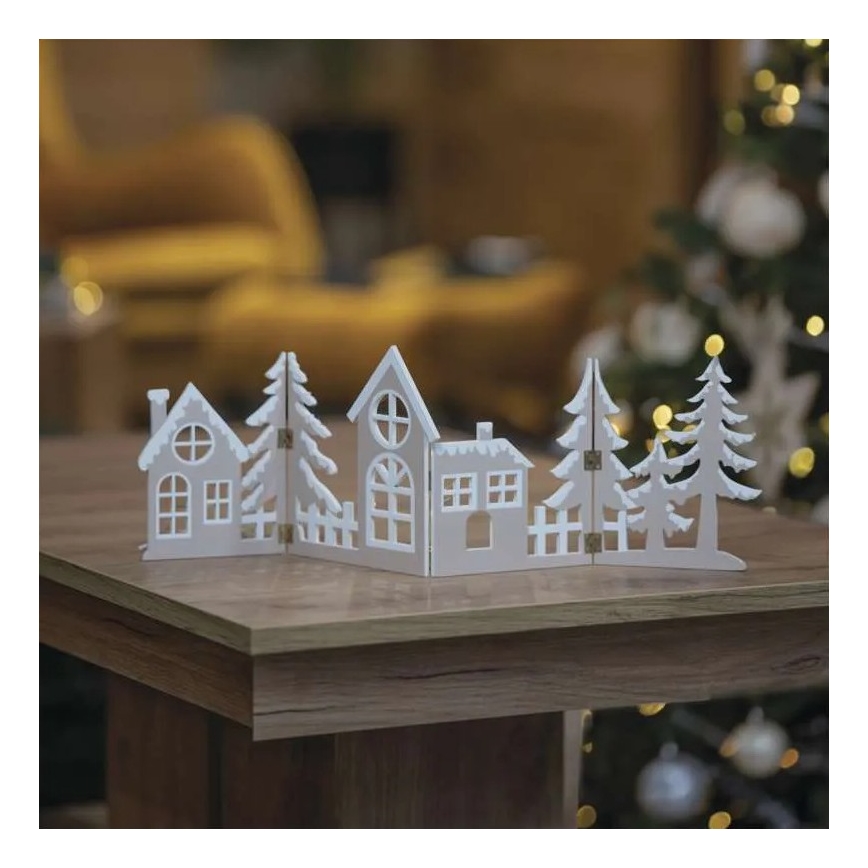 Décoration de Noël LED 40xLED/2xAA, blanc chaud, motif ville