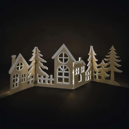 Décoration de Noël LED 40xLED/2xAA, blanc chaud, motif ville