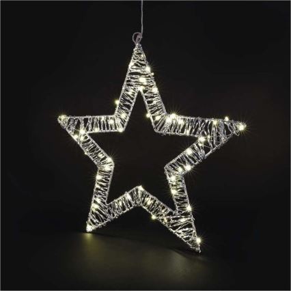 Décoration de Noël LED 60xLED/3AA, blanc chaud, étoile