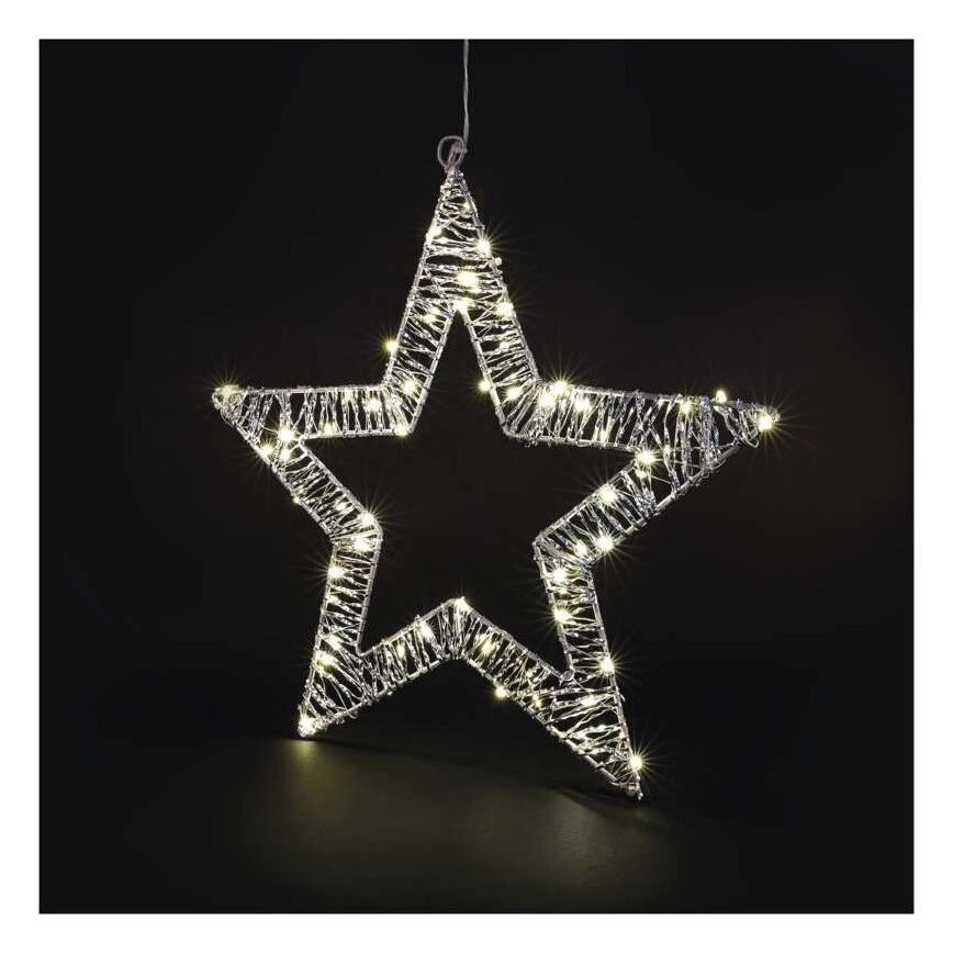 Décoration de Noël LED 60xLED/3AA, blanc chaud, étoile