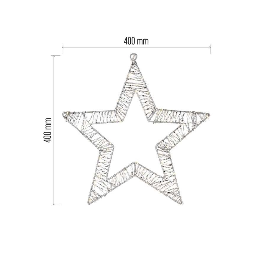 Décoration de Noël LED 60xLED/3AA, blanc chaud, étoile
