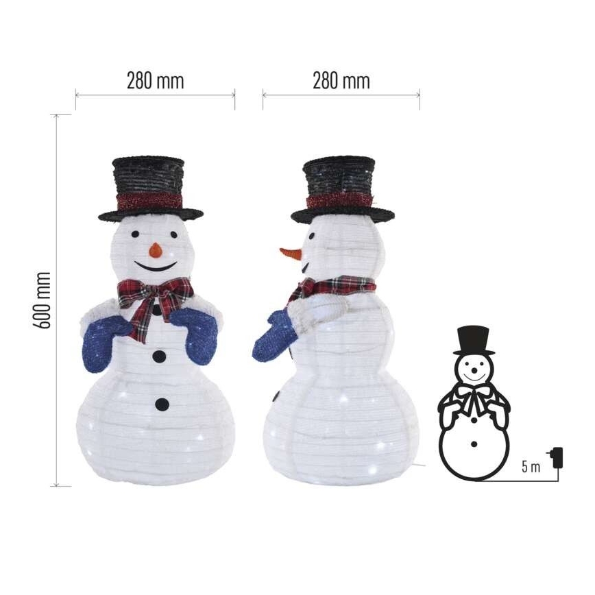 Décoration de Noël LED 60xLED 60 cm IP44 blanc froid