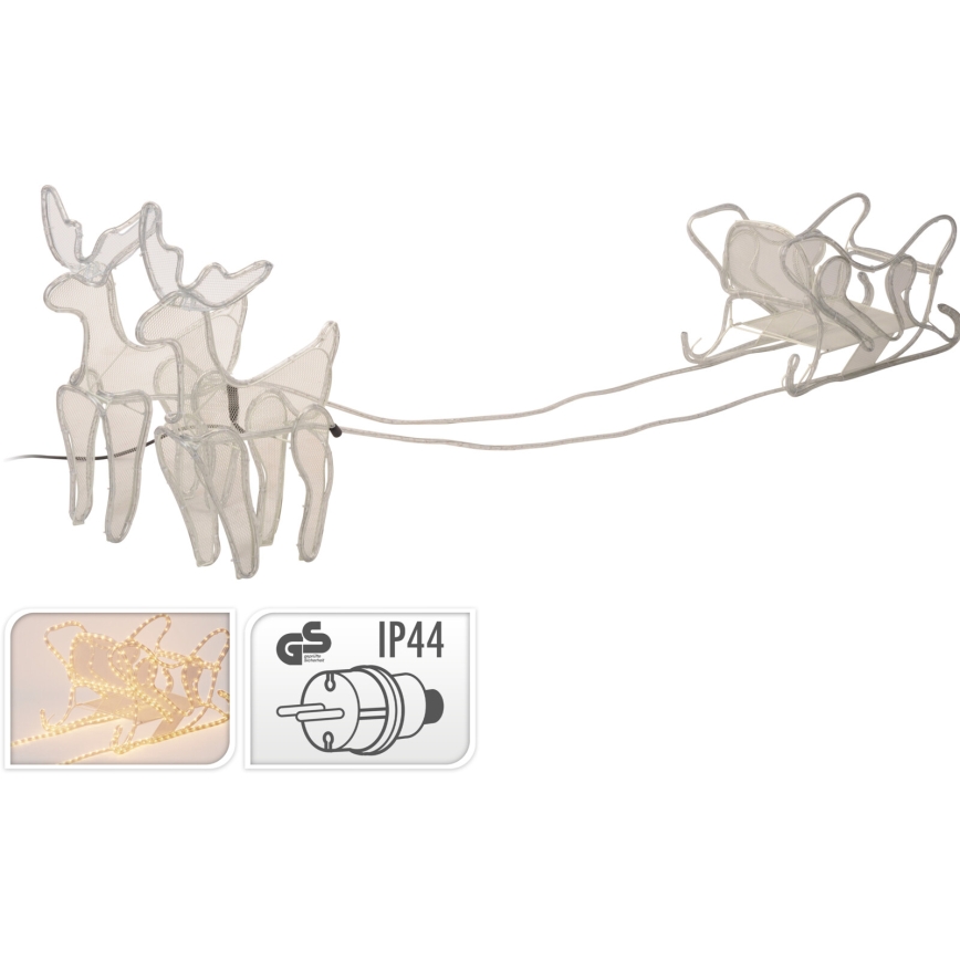 Décoration de Noël LED extérieure 756xLED/230V IP44 blanc chaud rennes et traîneaux