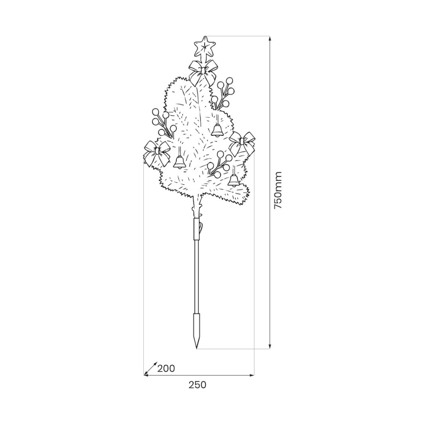 Décoration de Noël LED LED/1W/230V 75 cm IP44 verte