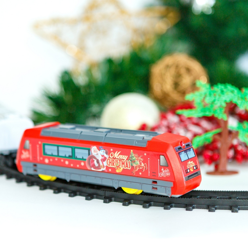 Décoration de Noël LED, LED/3xAA, longueur 70 cm — train décoratif à poser sous le sapin